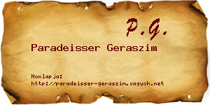 Paradeisser Geraszim névjegykártya